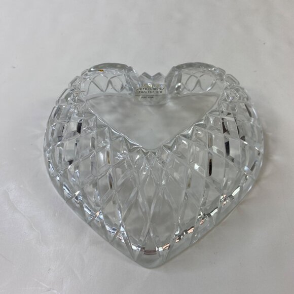 Christopher Stuart Heart Shaped Crystal Decorative Textured Candy Trinket Dish - Picture 5 of 8